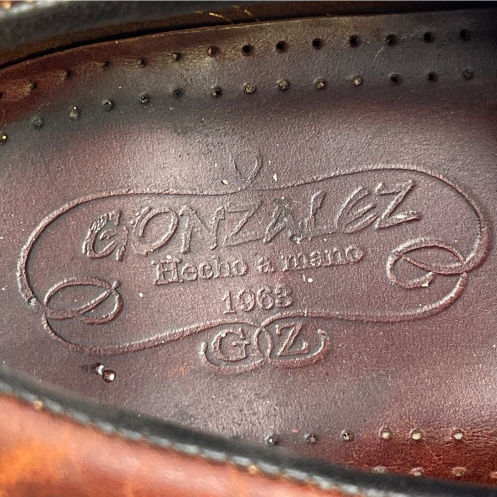 Gonzalez Hand Made Men's Brown Shoes/Loafers Sz 9 SKU 4711 - Picture 6 of 7